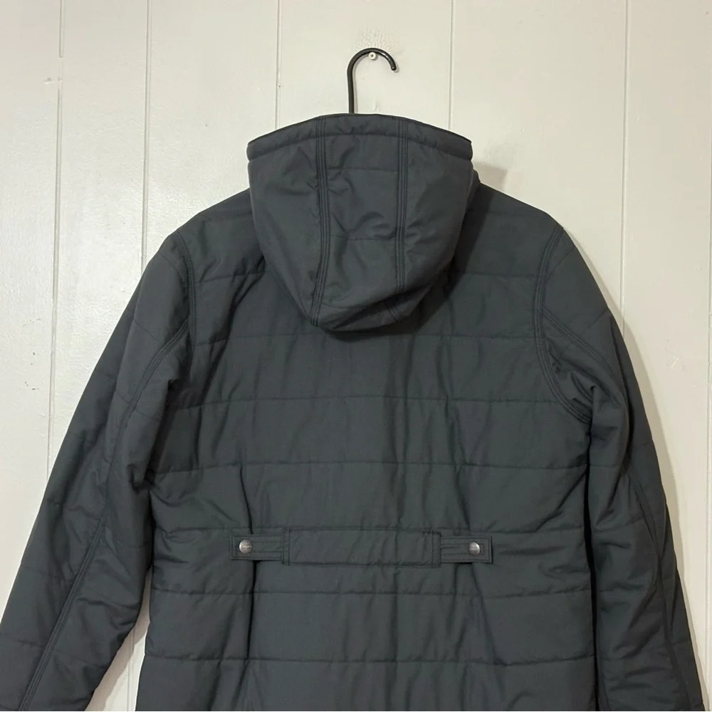 Carhartt Rain Defender Utility Coat Black Hooded Jacket Womens L Relaxed Fit - Picture 7 of 14